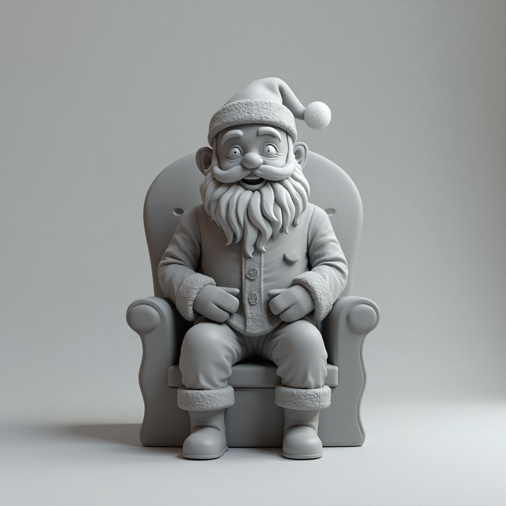 Cartoon Santa Sitting Figurine free 3D printable STL