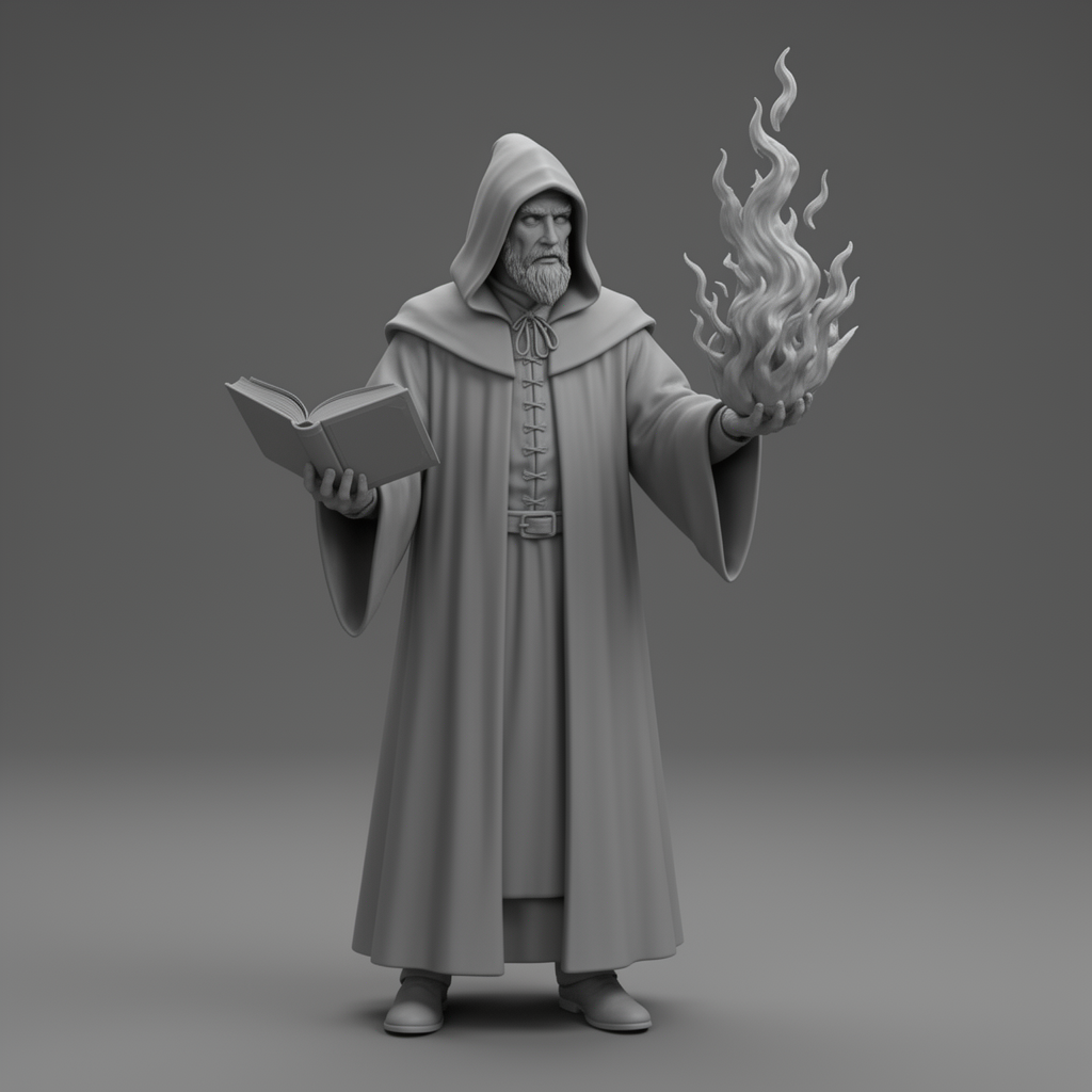 Medieval Sorcerer Librarian Figurine free 3D printable STL