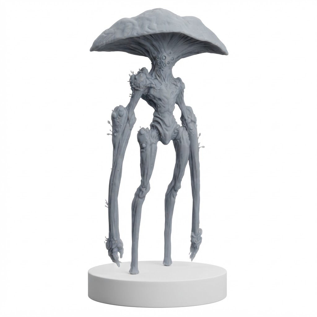 Mushroom Monster Figurine free 3D printable STL