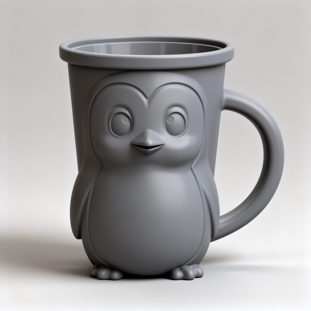 Penguin Face Pint Cup free 3D printable STL