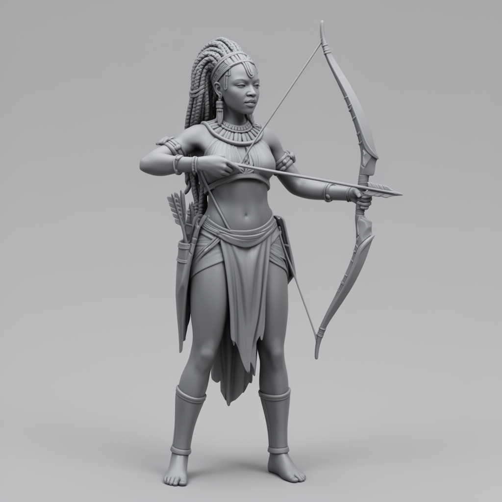 African Amazon Figurine free 3D printable STL