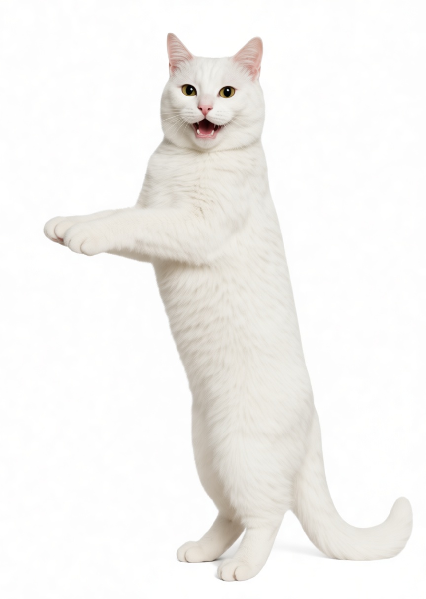White Domestic Cat Figurine free 3D printable STL