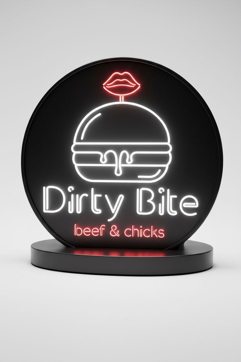 Dirty Bite Neon Sign free 3D printable STL