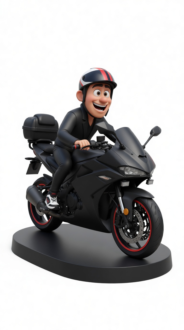 Cartoon Rider Motorcycle Figurine free 3D printable STL