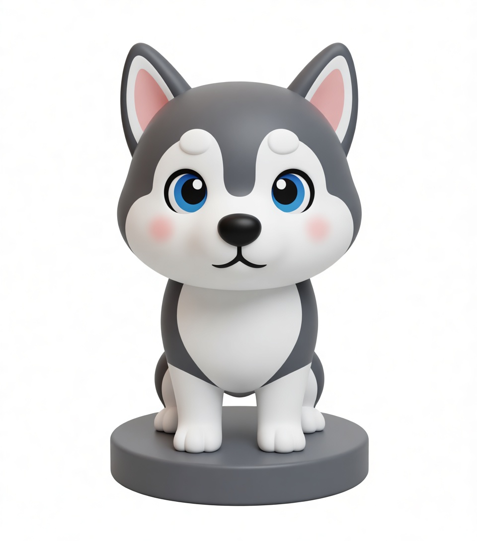 Husky Puppy Figurine free 3D printable STL