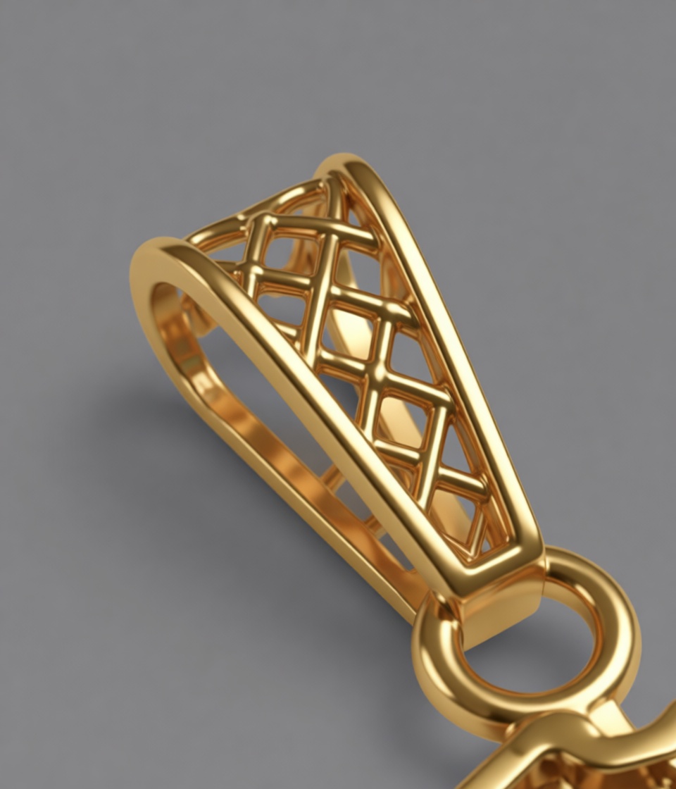 Lattice Pendant Bail free 3D printable STL