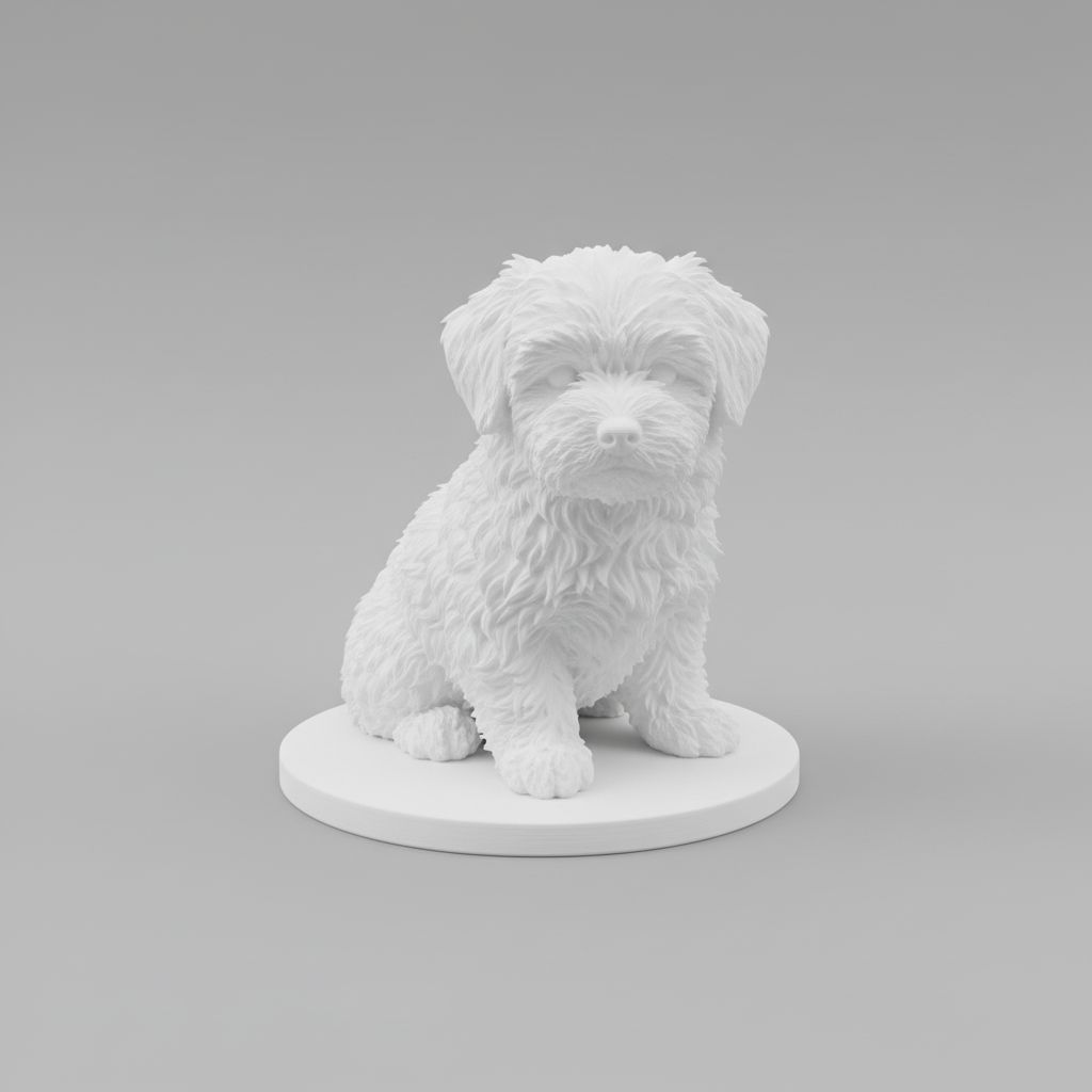 Fluffy Dog Figurine free 3D printable STL