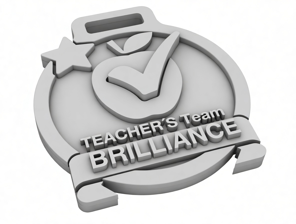 Teacher's Team Brilliance Medal free 3D printable STL