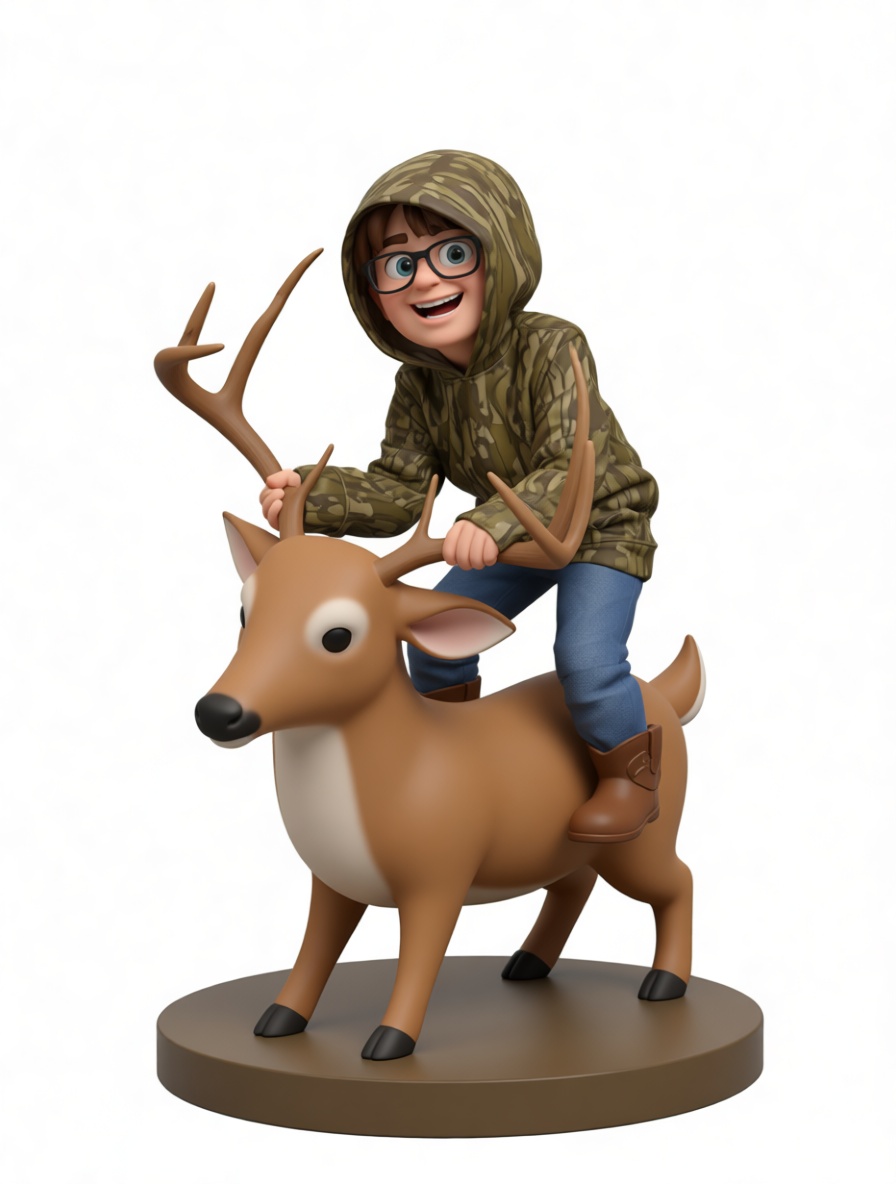 Boy Riding Deer Figurine free 3D printable STL
