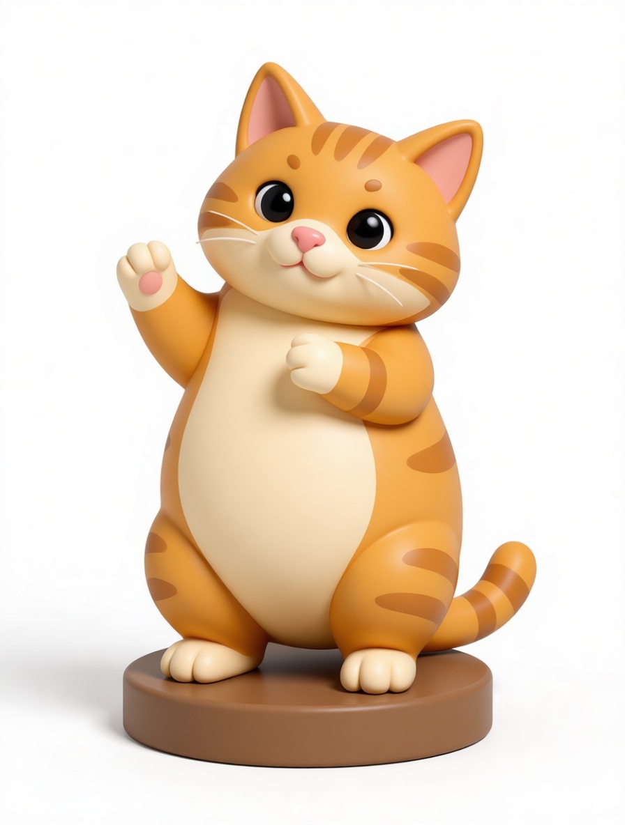 Chubby Tabby Cat Figurine free 3D printable STL