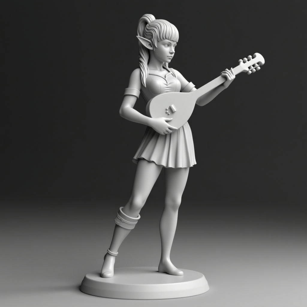 Half Elf Bard Miniature free 3D printable STL
