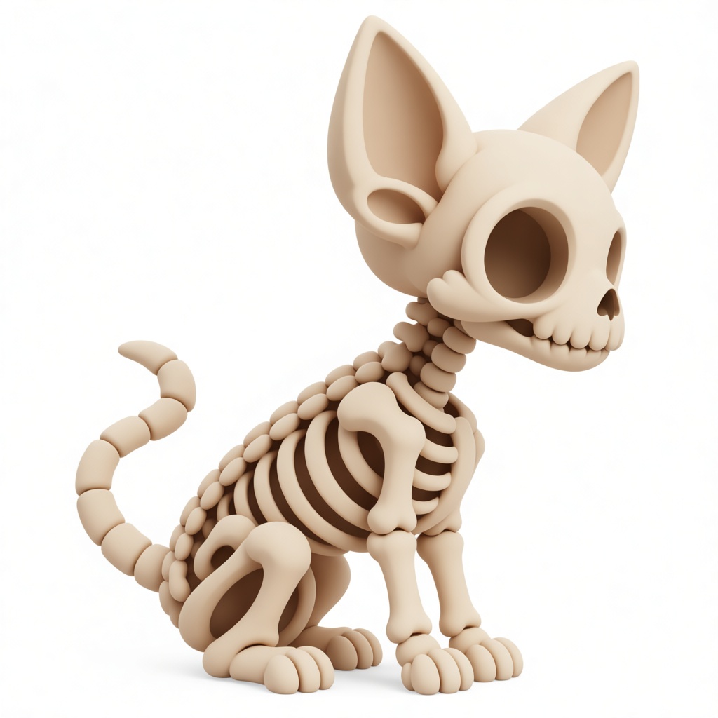 Chihuahua Skeleton Figurine free 3D printable STL