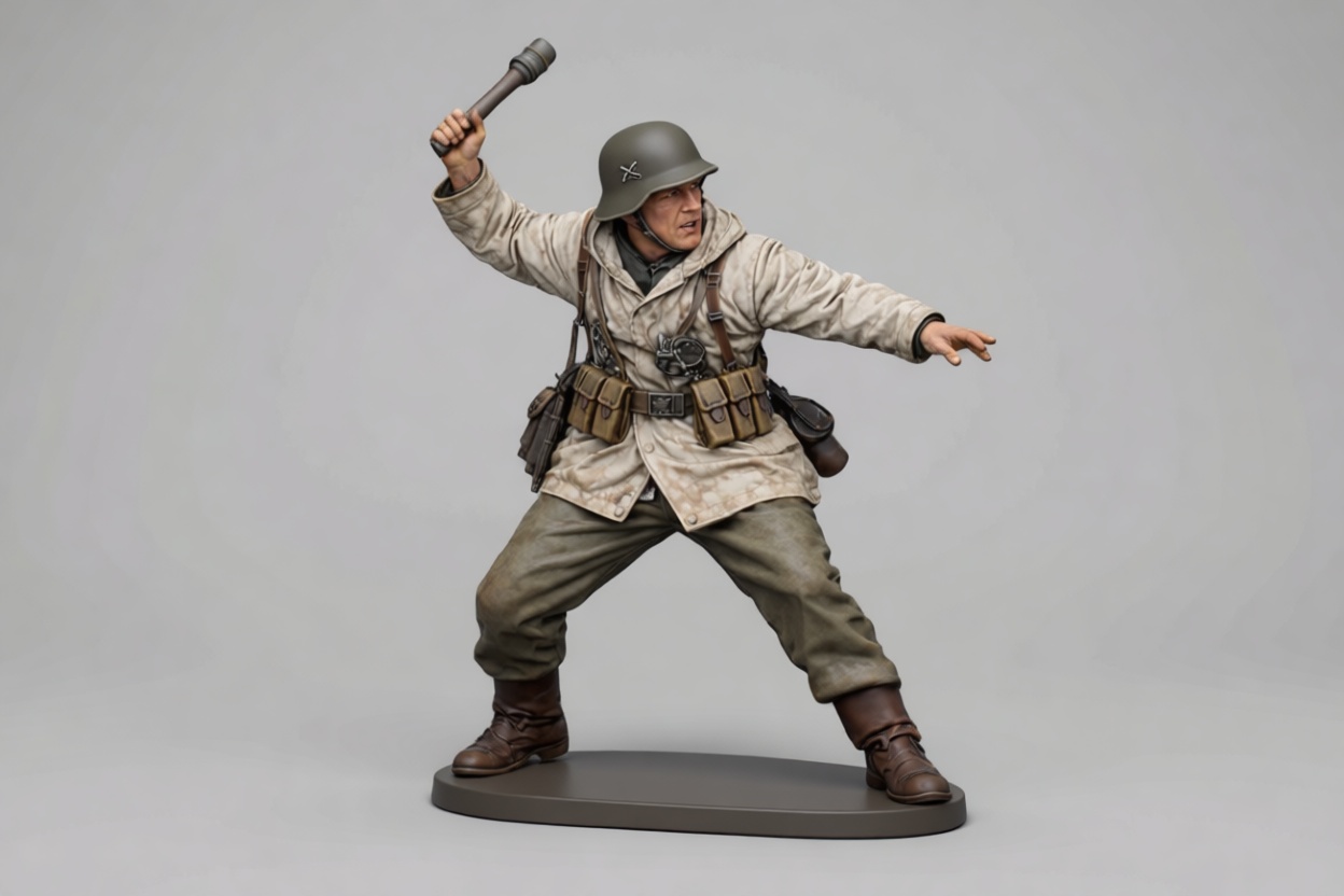 WWII German Soldier Figurine free 3D printable STL