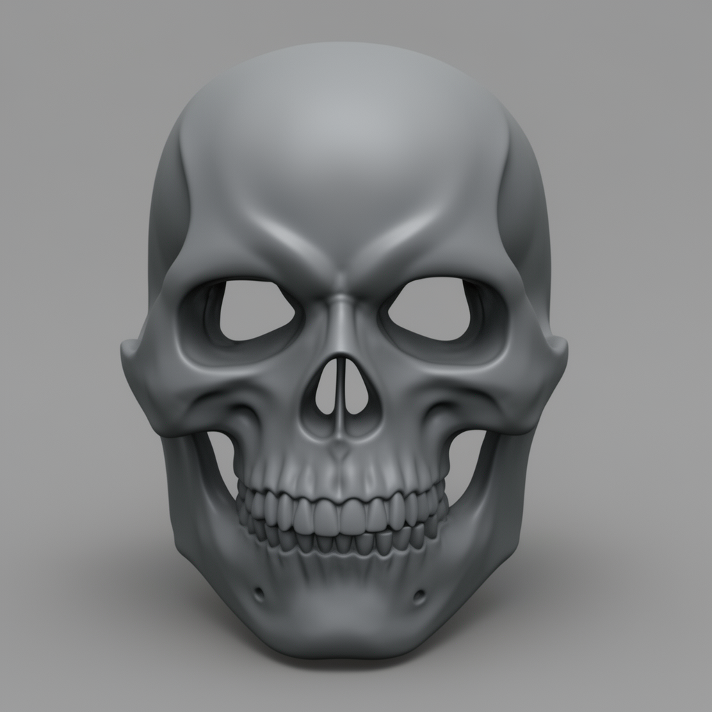 Skull Mask Wreath Sculpture free 3D printable STL
