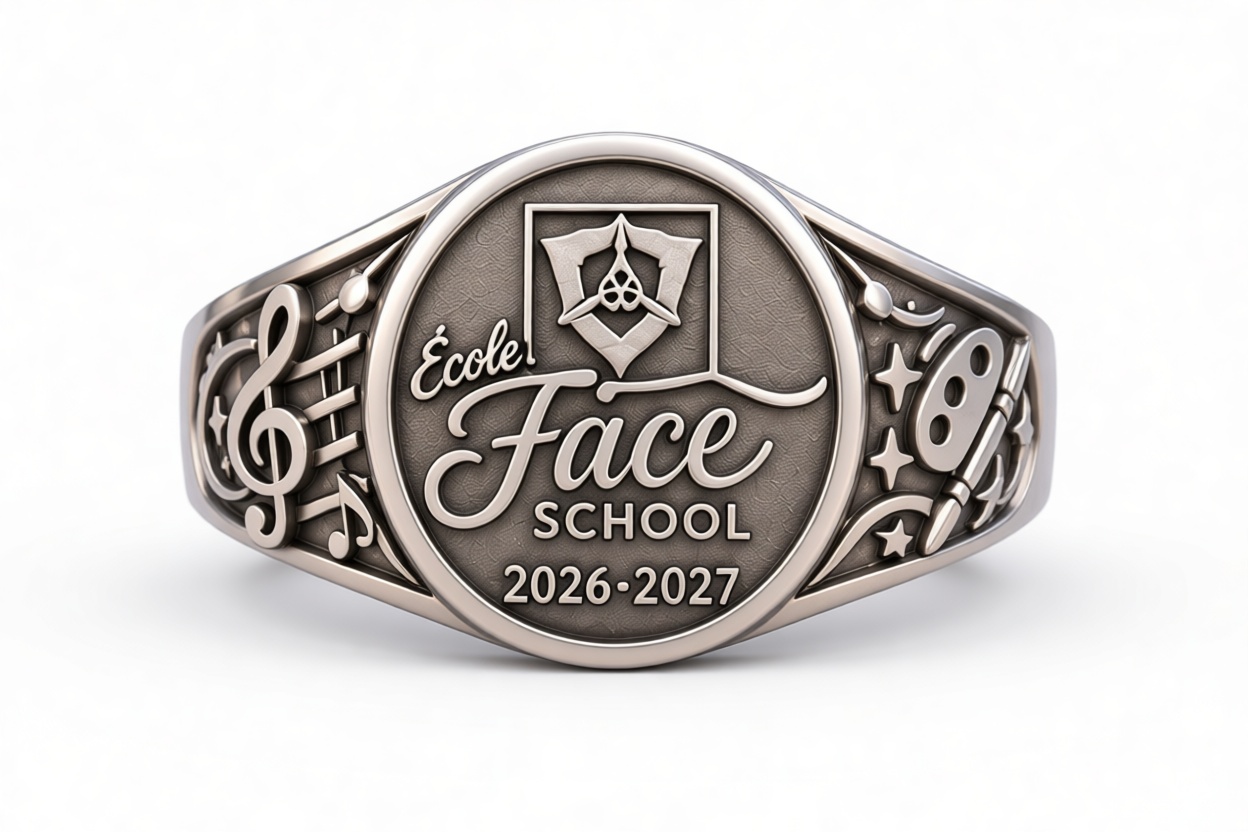 École Face School Ring free 3D printable STL