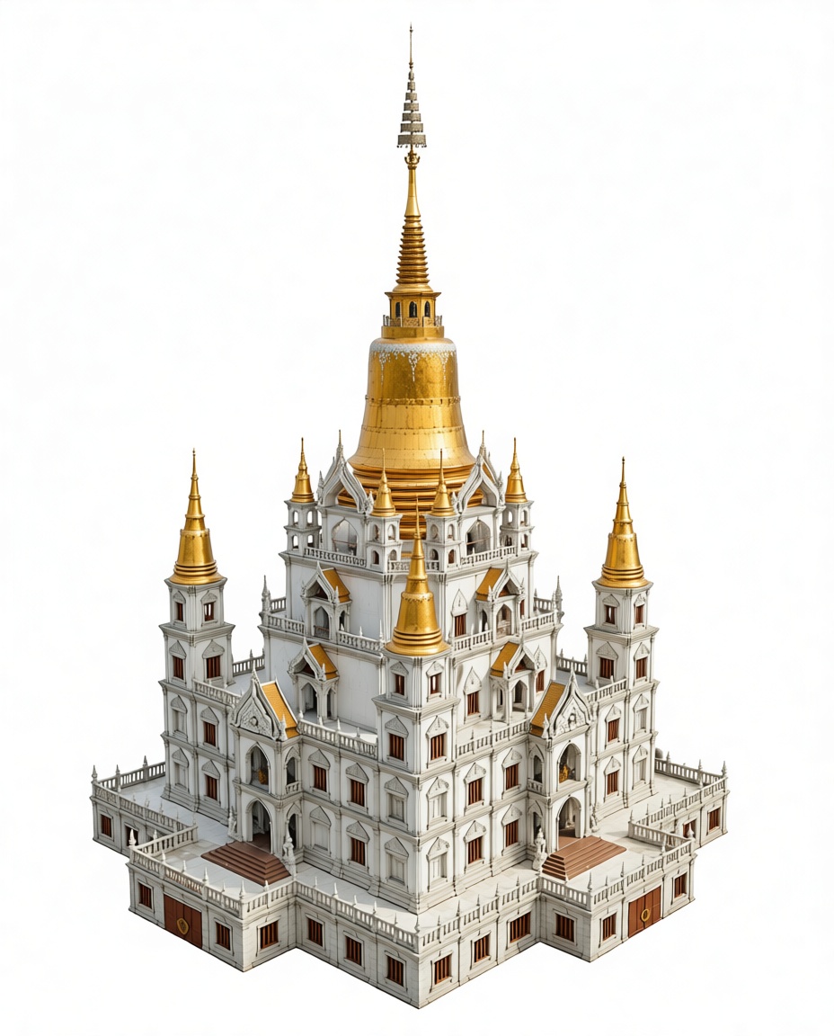 Wat Ratchabophit Temple Model free 3D printable STL