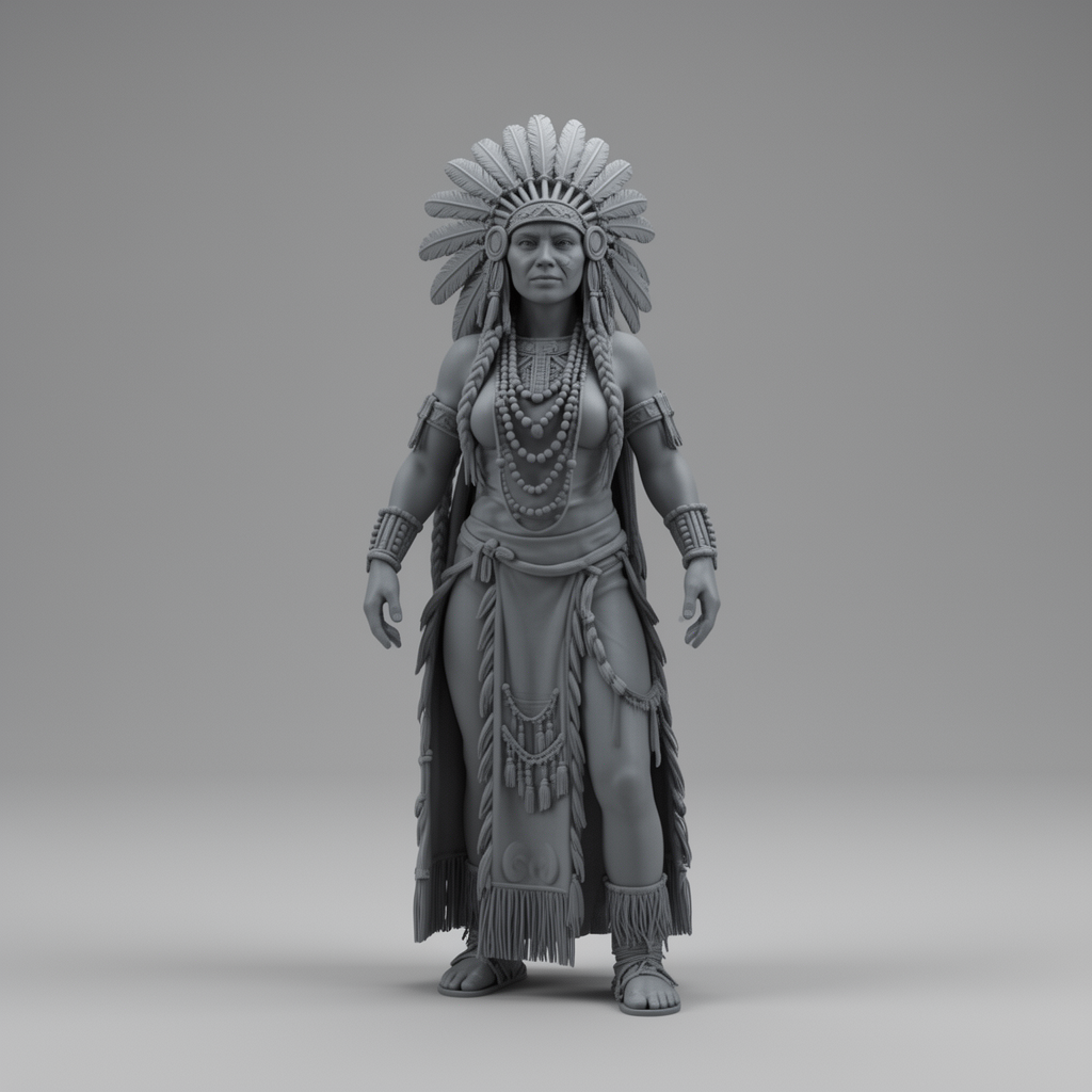 Hacha Witch Figurine free 3D printable STL