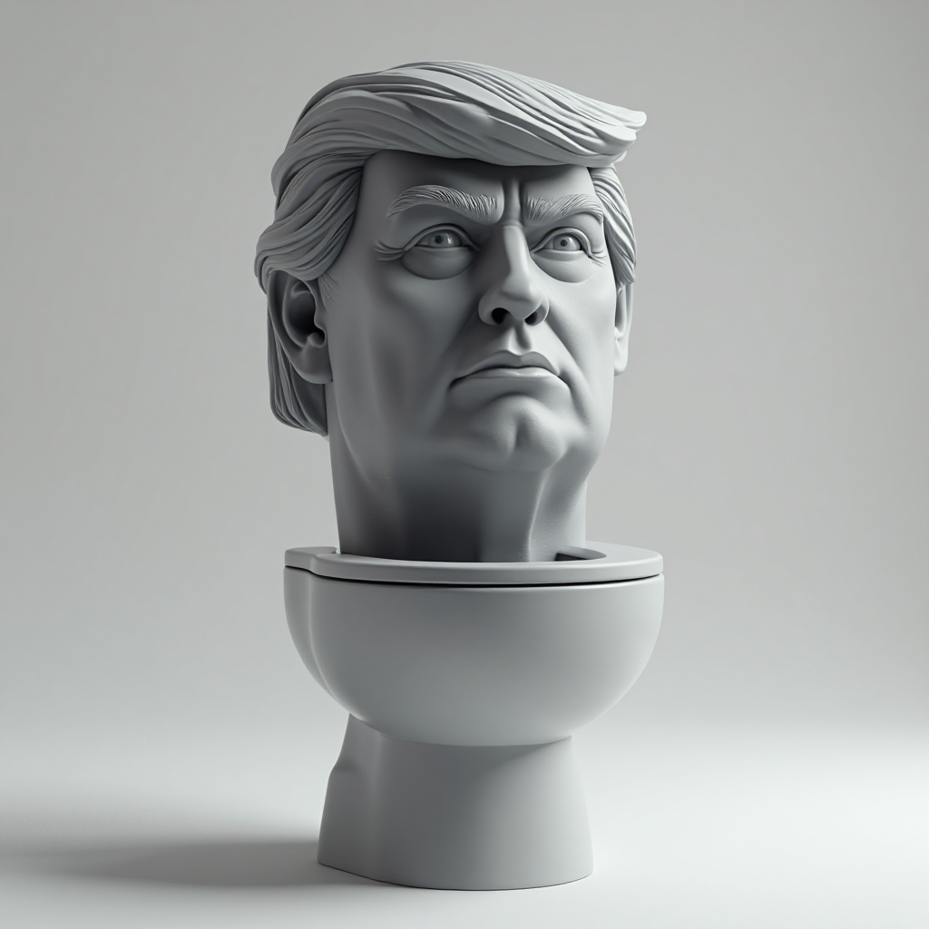 Donald Trump Toilet Head Statue free 3D printable STL