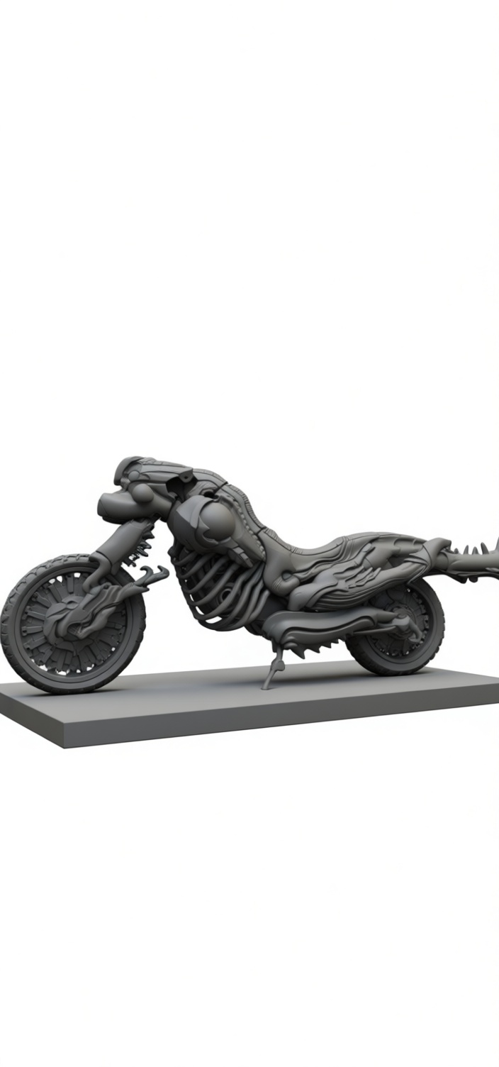 Biomechanical Motorcycle Model free 3D printable STL