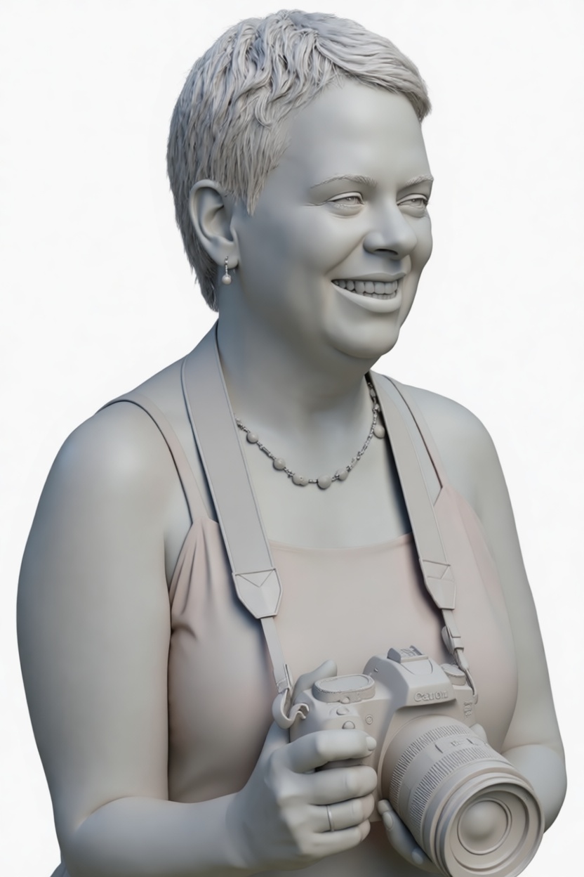 Photographer Holding Camera Figurine free 3D printable STL