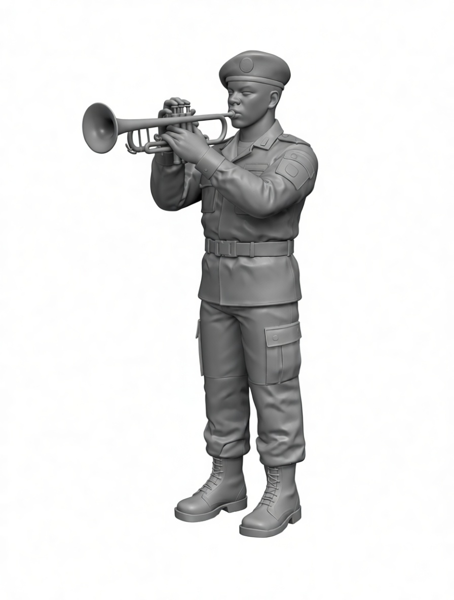 Military Bugler Figurine free 3D printable STL