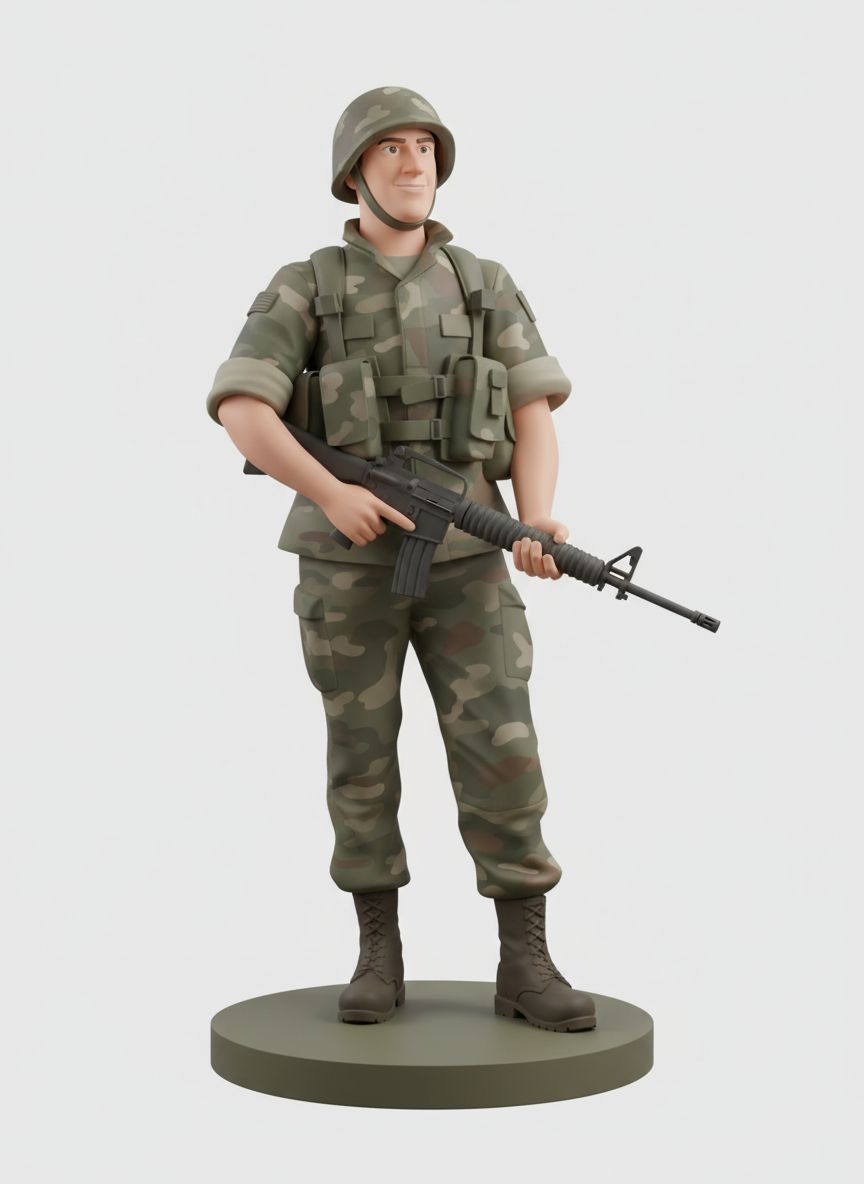 Modern Soldier Figurine free 3D printable STL