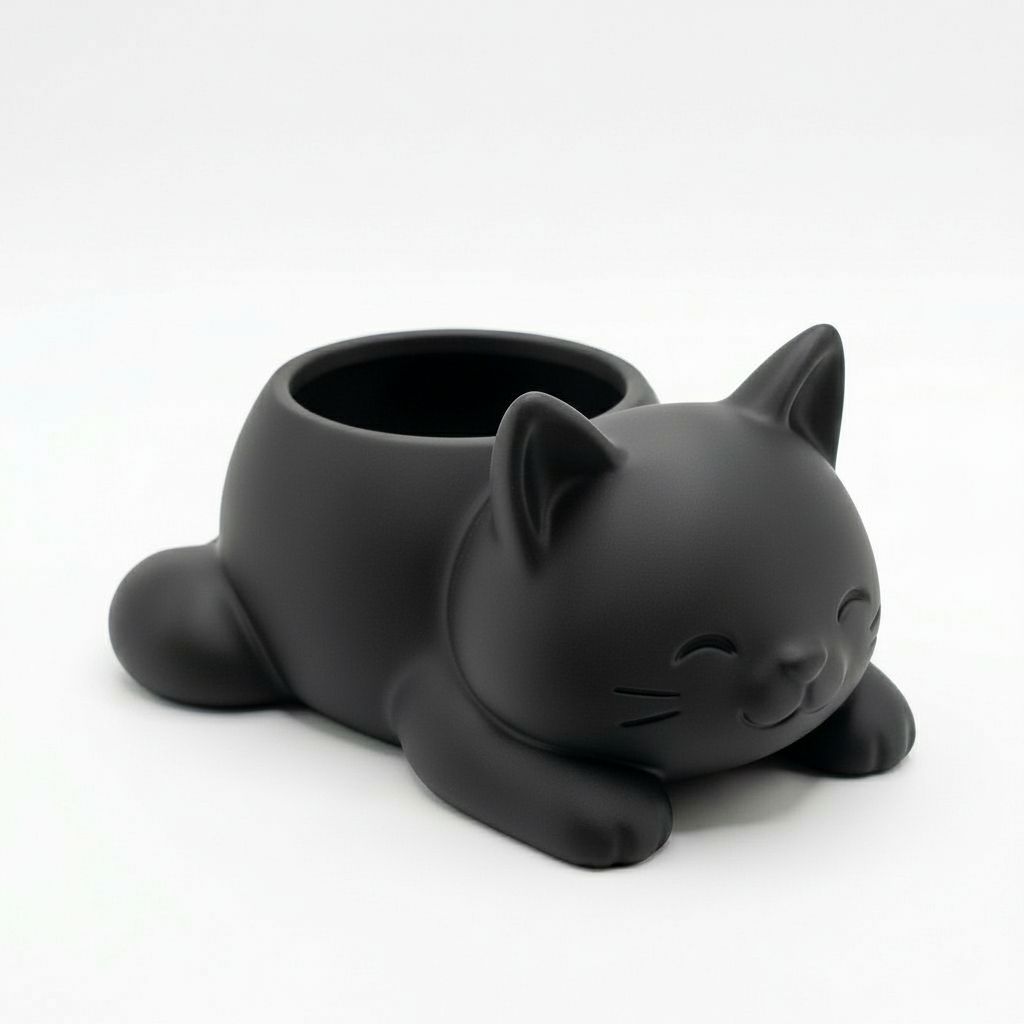 Sleeping Cat Planter free 3D printable STL