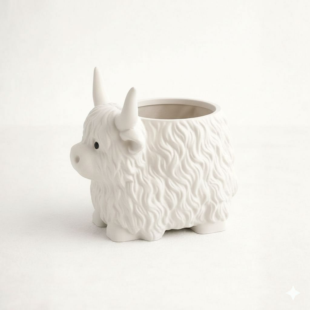Highland Cow Planter free 3D printable STL
