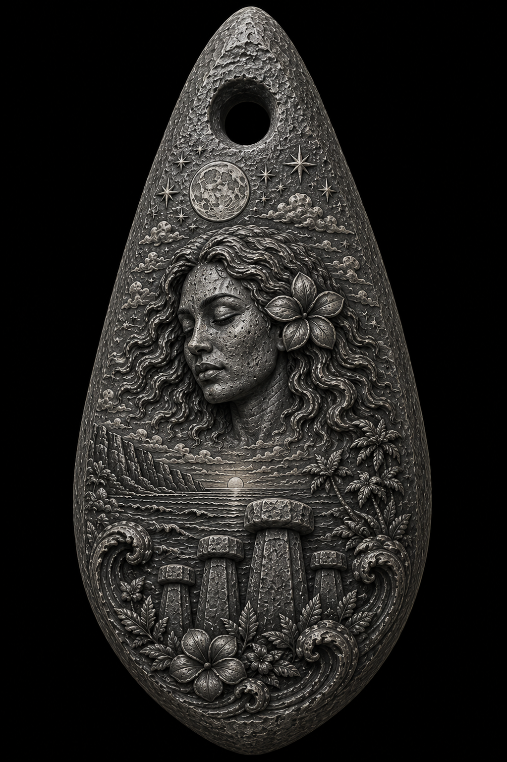 Hawaiian Woman Pendant Sculpture free 3D printable STL