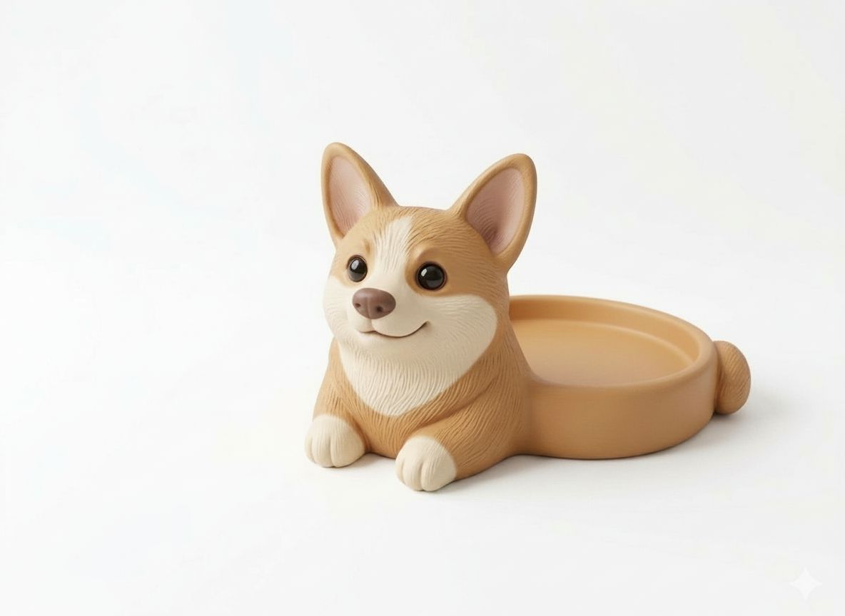 Corgi Dog Tray Figurine free 3D printable STL
