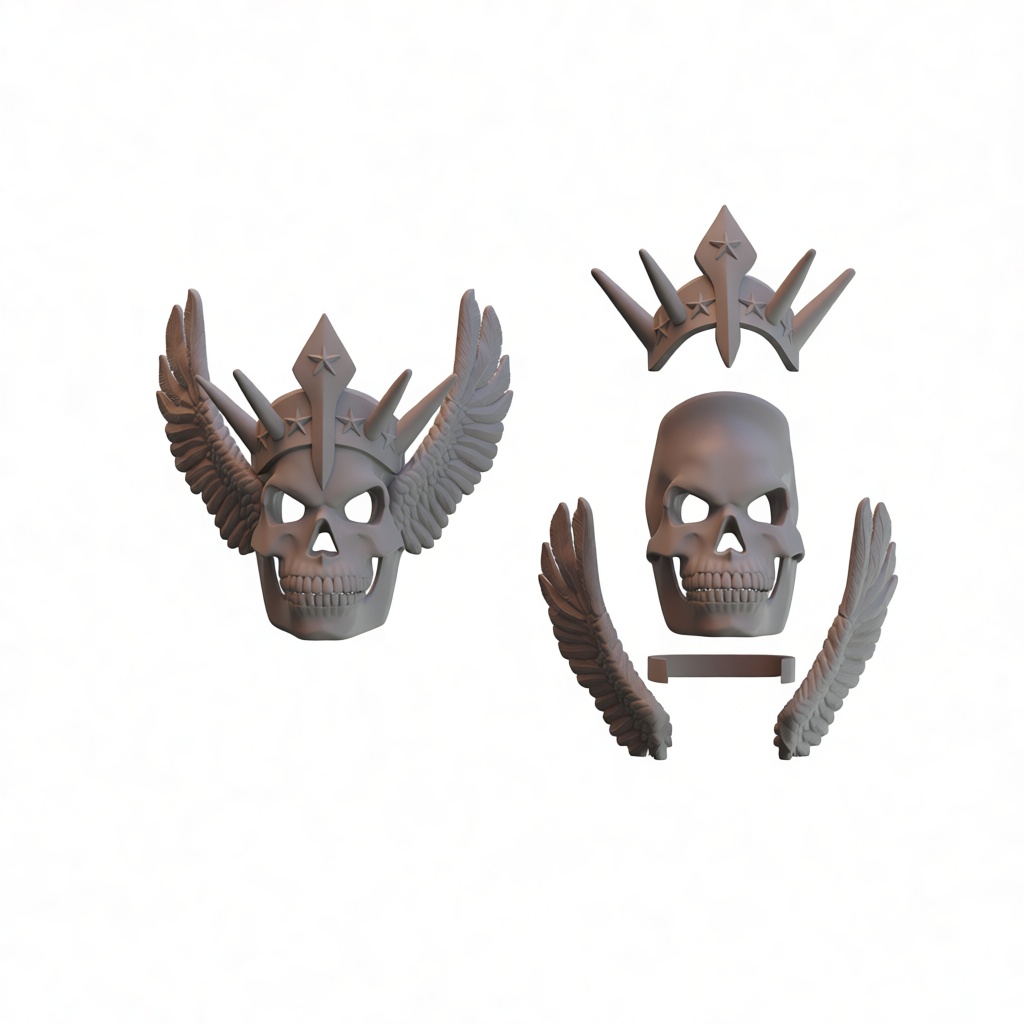 Winged Skull Helmet free 3D printable STL