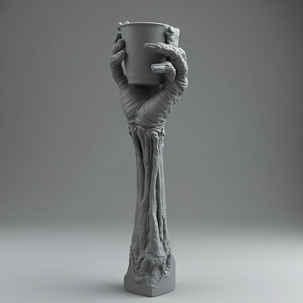 Grotesque Zombie Arm Cup Holder free 3D printable STL