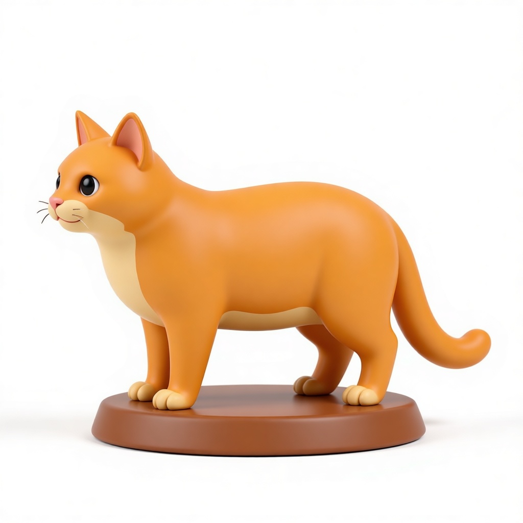 Orange Tabby Cat Figurine free 3D printable STL