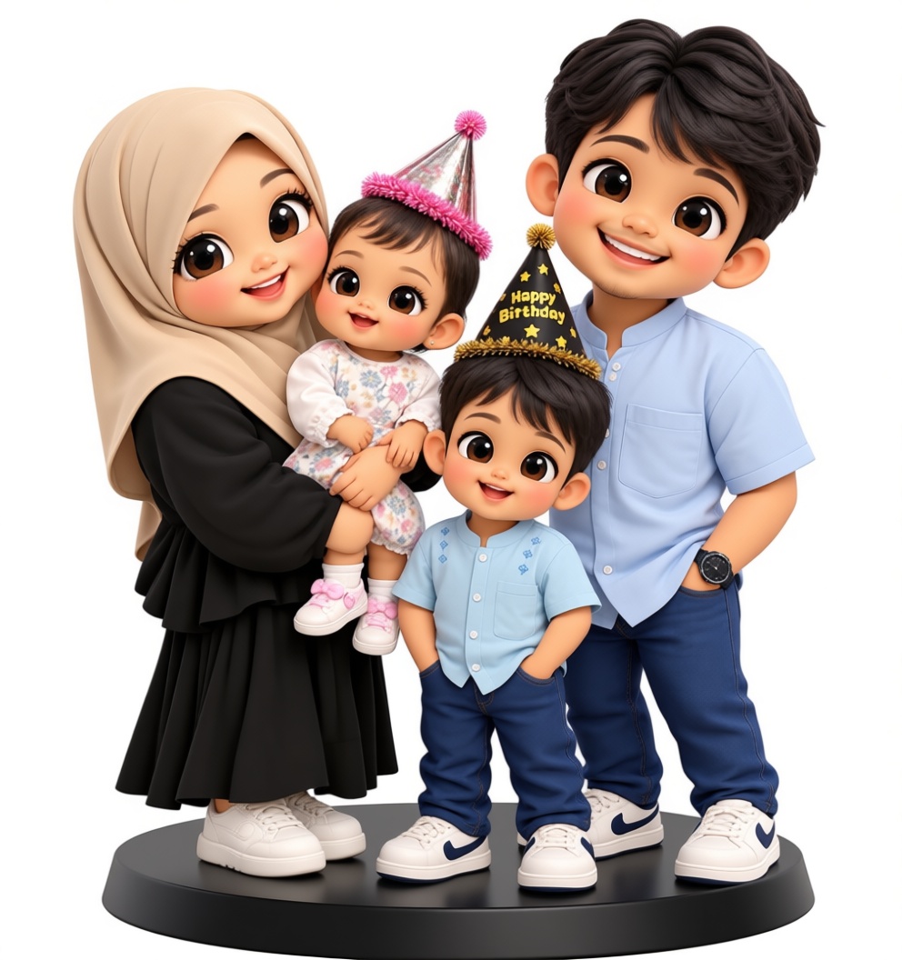 Muslim Family Figurine free 3D printable STL