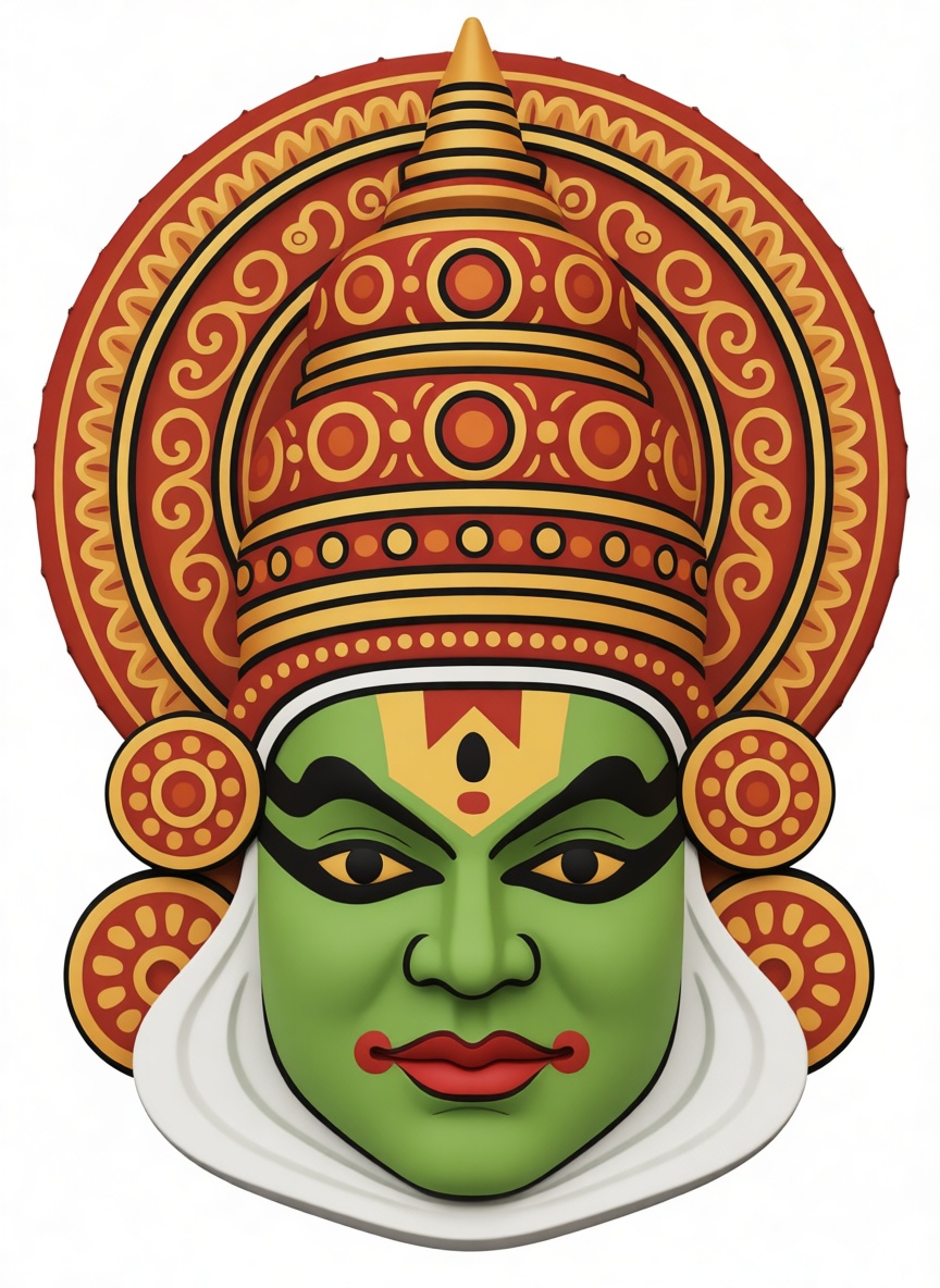Kathakali Mask Sculpture free 3D printable STL