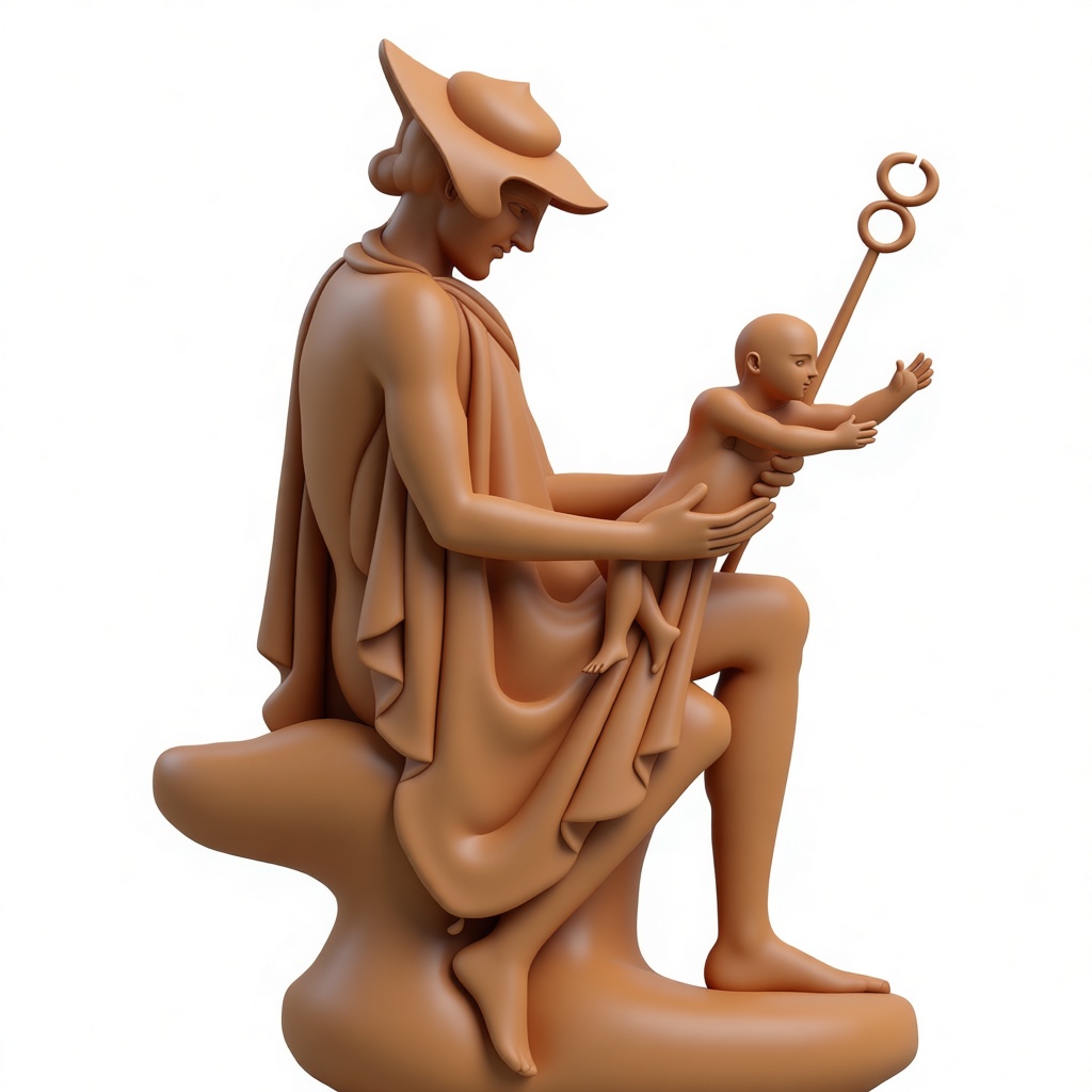 Hermes and Infant Dionysus Statue free 3D printable STL