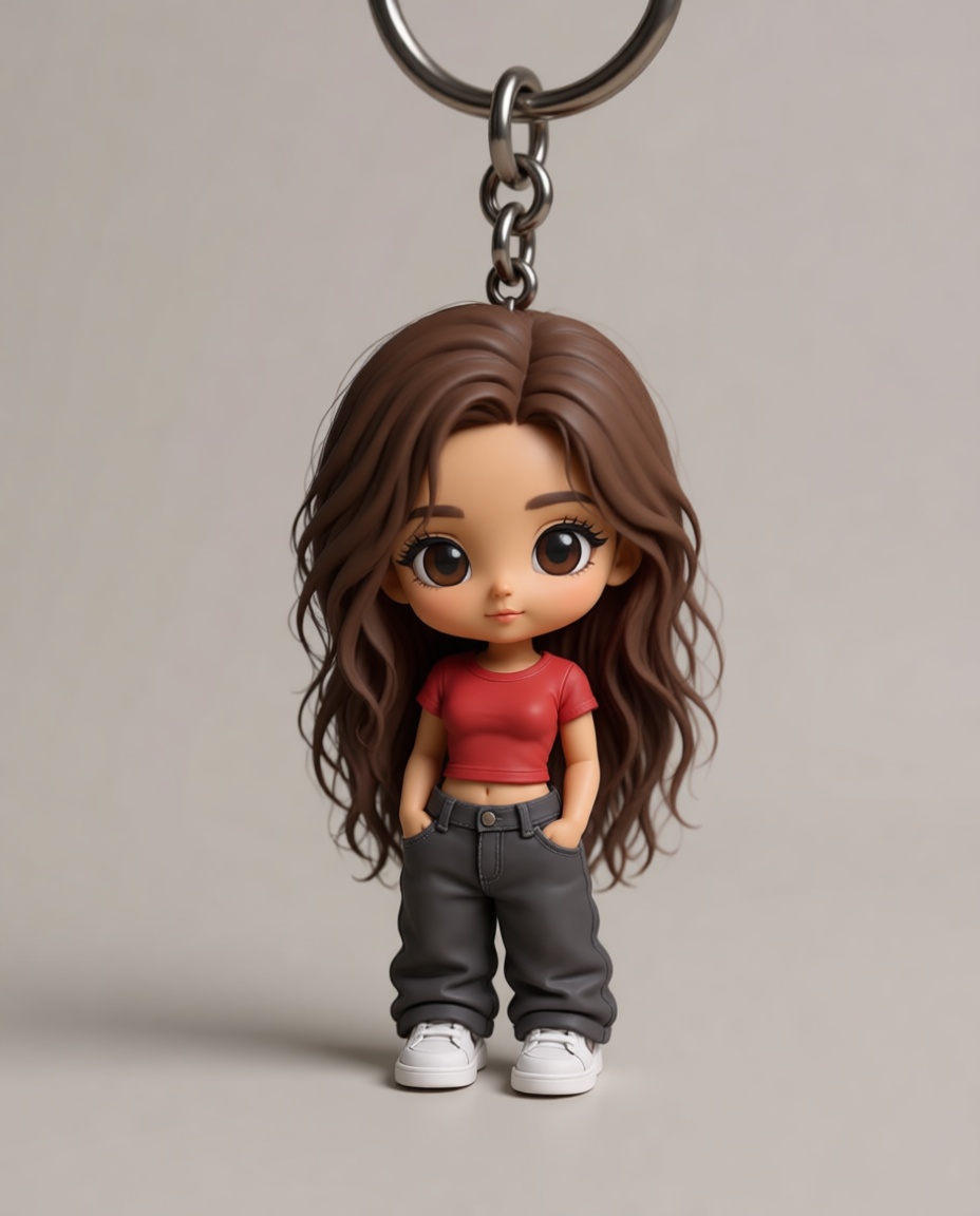 Cute Girl Keychain Figurine - Free 3D Printable STL File