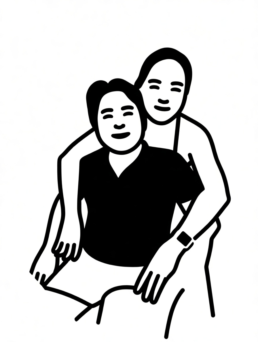 Couple Hugging Illustration free 3D printable STL