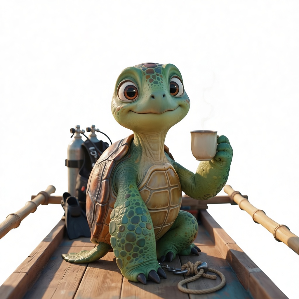 Diving Turtle Figurine free 3D printable STL