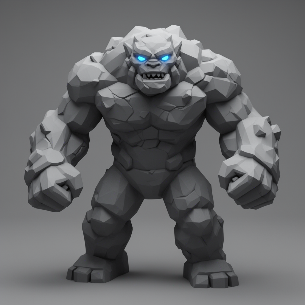 Stonejaw Rock Golem Figurine free 3D printable STL
