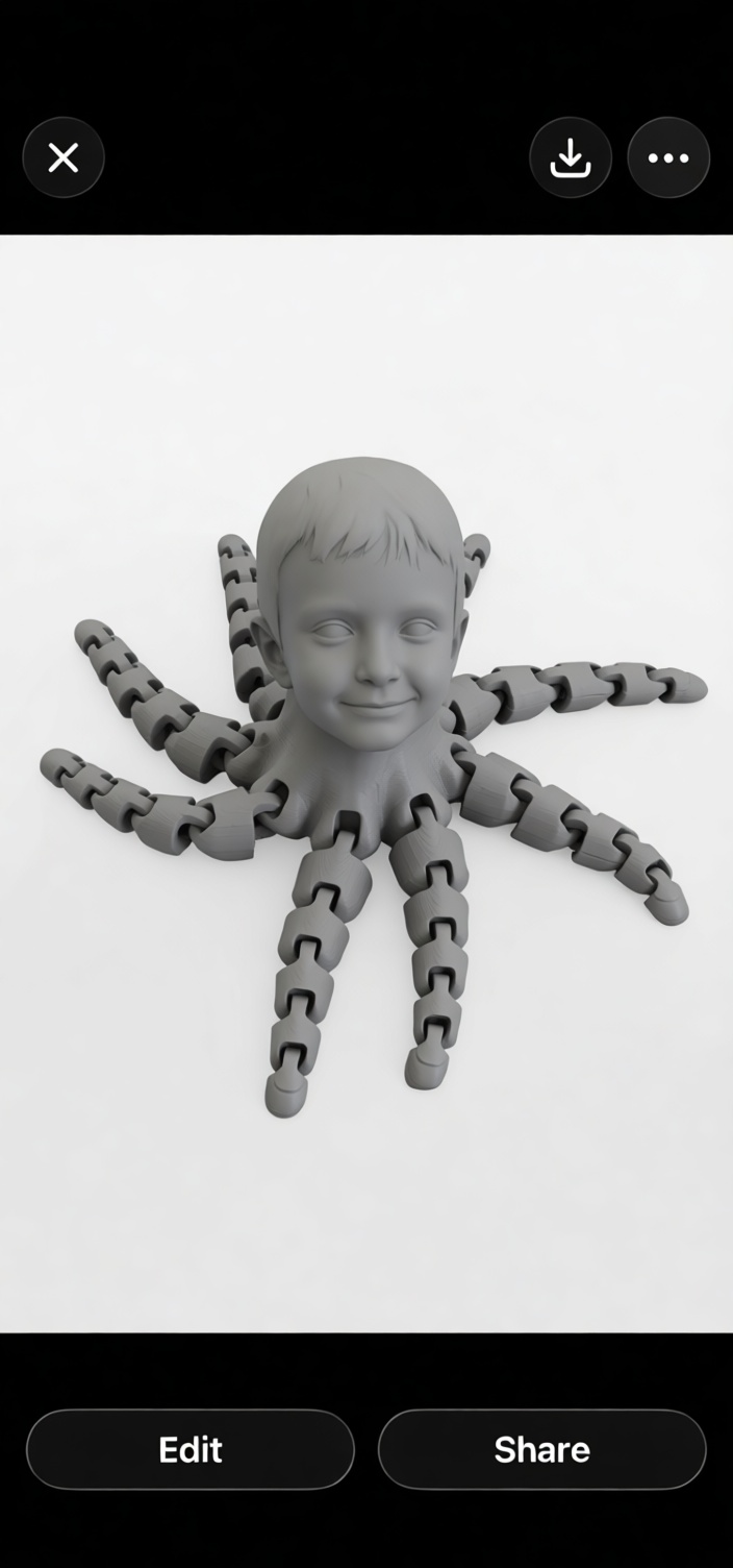 Child Octopus Figurine free 3D printable STL