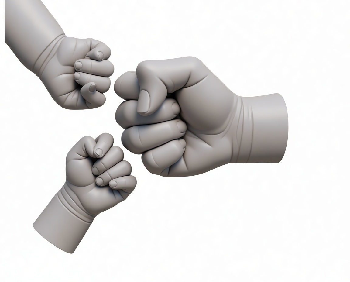 Fist Bump Hands Set free 3D printable STL