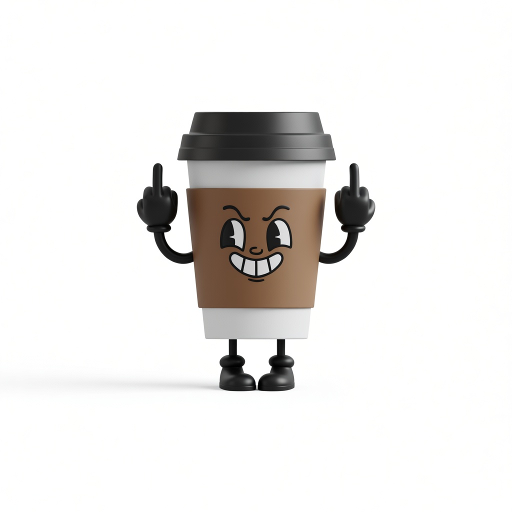 Angry Coffee Cup Figurine free 3D printable STL