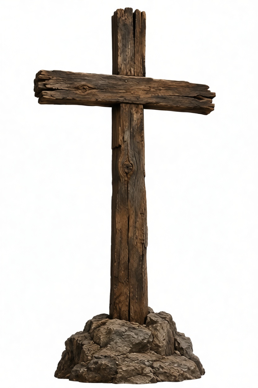 Rustic Wooden Cross Statue free 3D printable STL