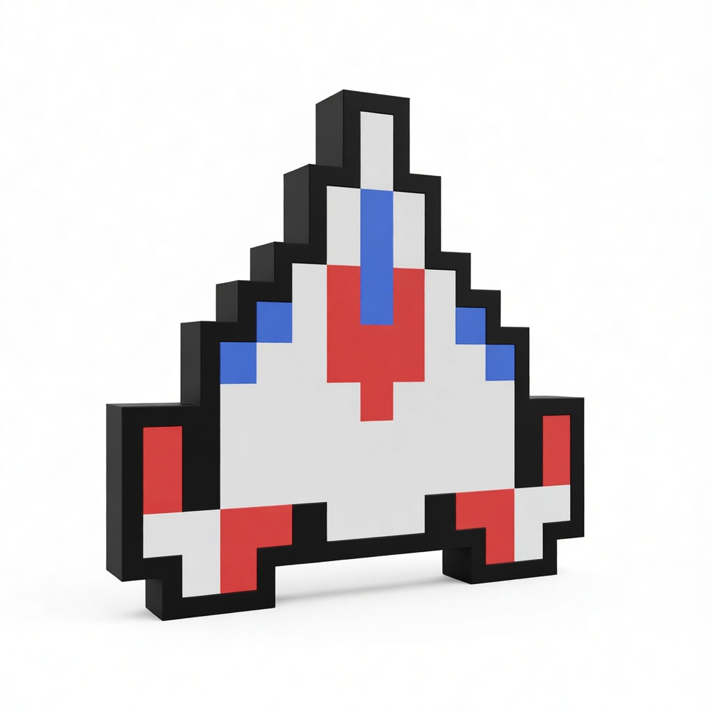 Galaga Ship Figurine free 3D printable STL