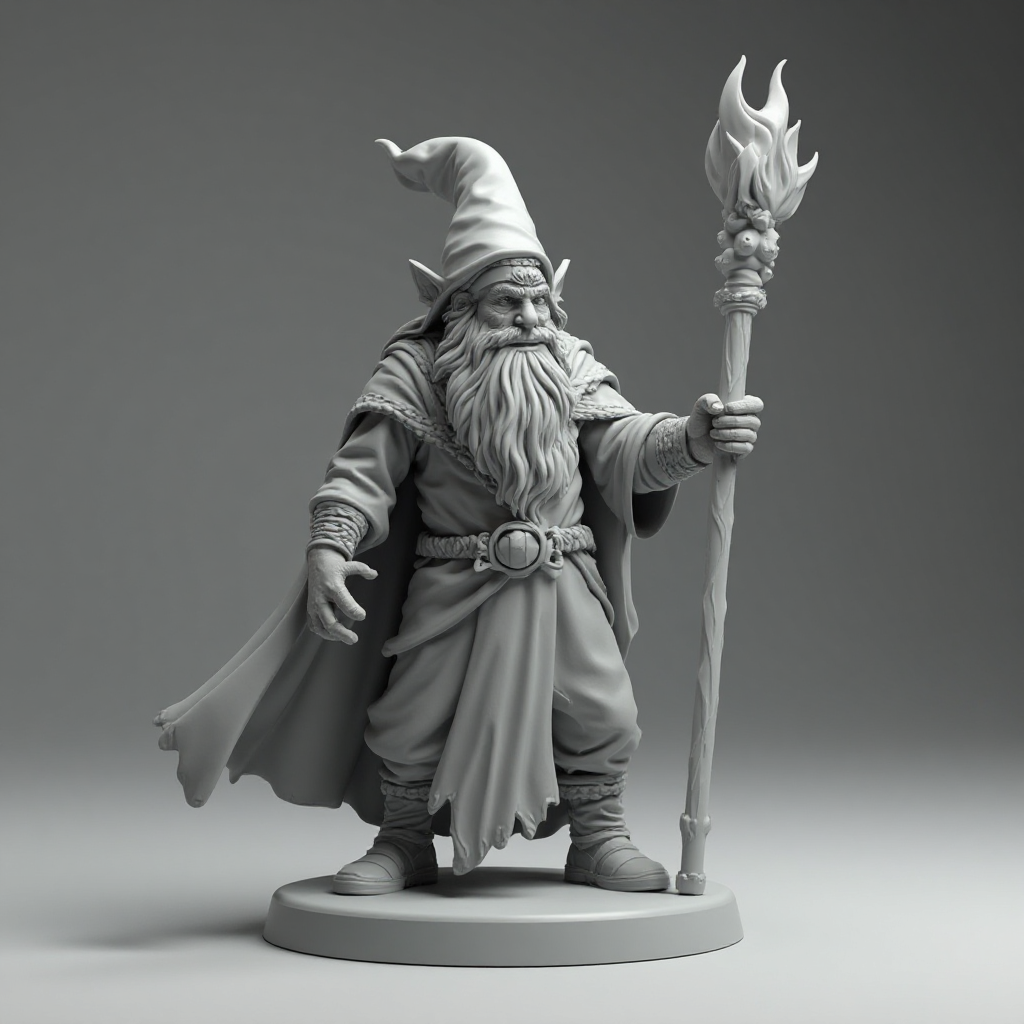 Gnome Mage Figurine free 3D printable STL