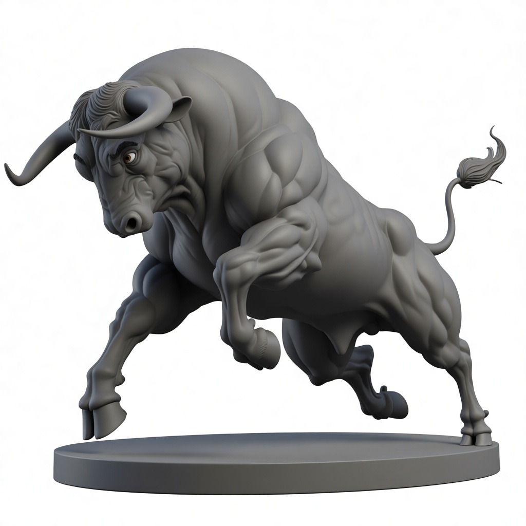 Charging Bull Figurine free 3D printable STL