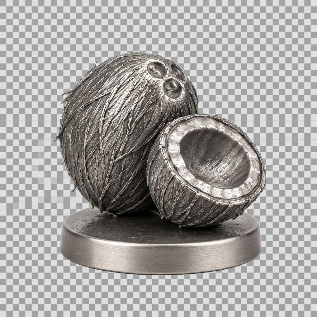 Coconut Fruit Sculpture free 3D printable STL