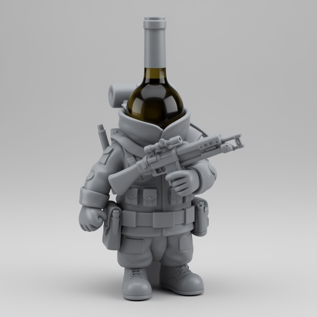 Cartoon Military Mascot Figurine free 3D printable STL