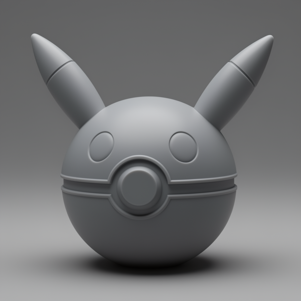 Pikachu Poké Ball Model free 3D printable STL